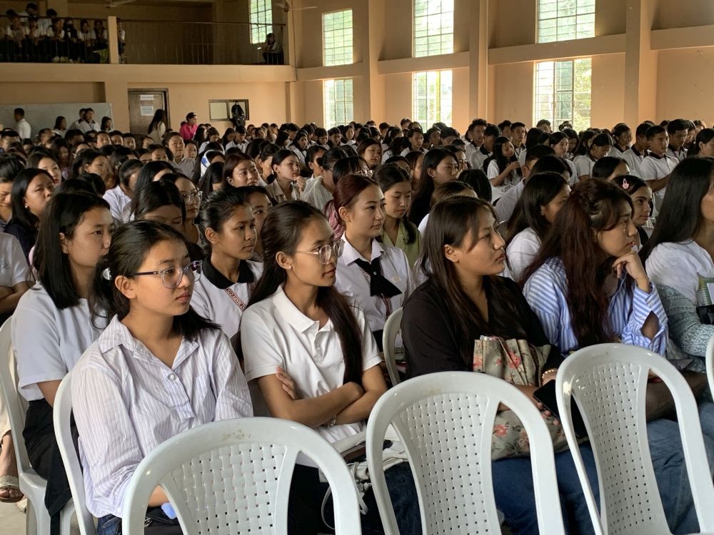 Students of Mount Mary College during the seminar on cyber crime awareness.