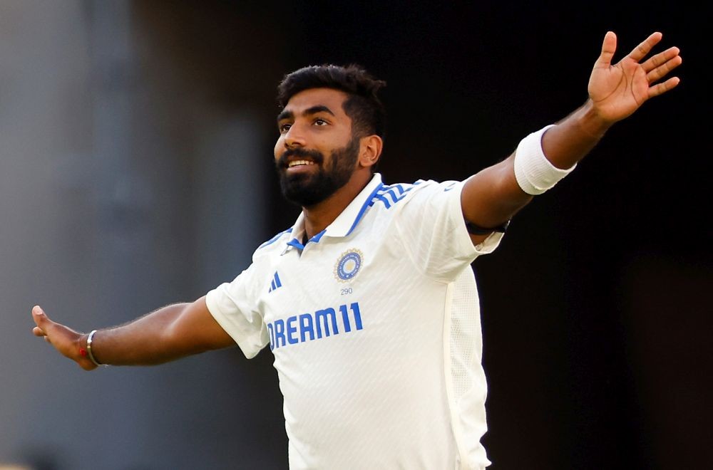 Perth: India's captain Jasprit Bumrah celebrates after taking the wicket of Australia's captain Pat Cummins during the first day of the first cricket Test between Australia and India at Optus Stadium in Perth, Australia, on Friday, November 22, 2024. (Photo: IANS/@BCCI)
