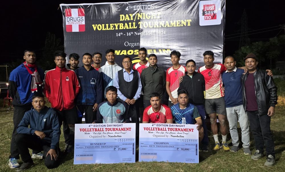 The winners of the 4th edition of the Day/Night Volleyball Tournament along with dignitaries on November 16.