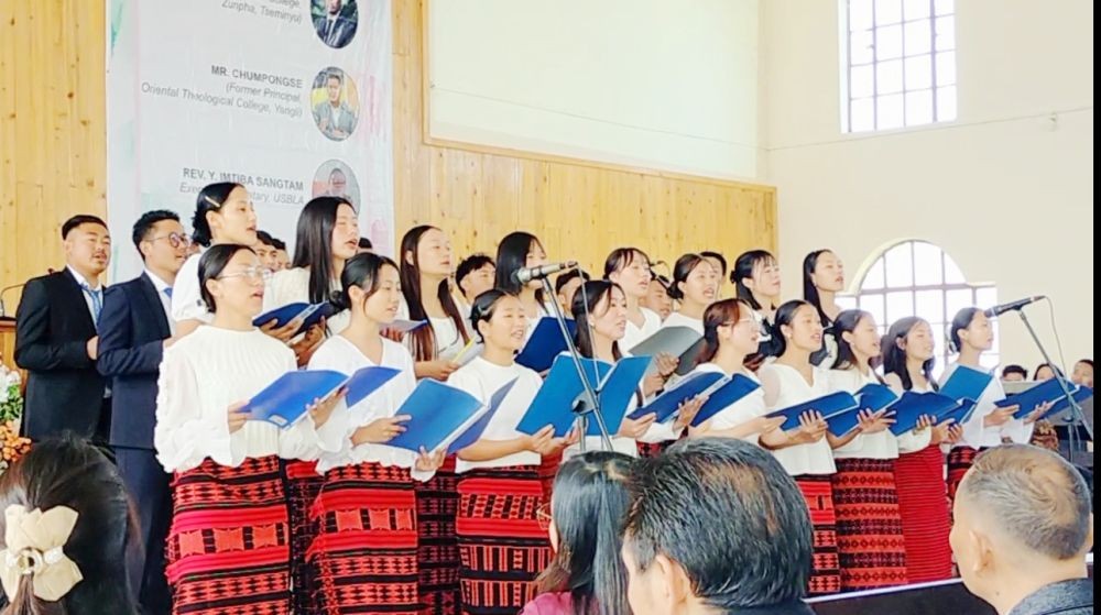 Oriental Theological College presenting a song at the USBLA Annual Council Program at Yangli Mission Centre on November 24.