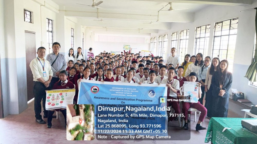 District Child Protection Unit (DCPU) and the District Hub for Empowerment of Women (DHEW) Chümoukedima during the awareness programme at Unity Higher Secondary School, Diphupar on November 22.