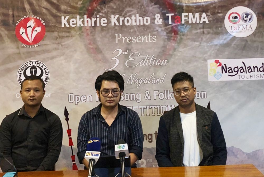 Kekhrie Krotho officials addressing press conference in Kohima on November 5.