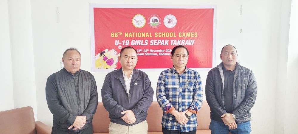 Anthony Ngullie, Kethosituo Sekhose and others during a press conference in Kohima on November 23. (Morung Photo)