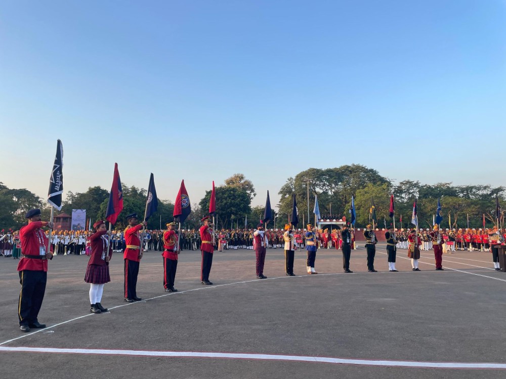 Band leaders during the oath taking ceremony of the 25th All India Police Band Competition at the Assam Rifles Training Centre & School, Shokhuvi, Chümoukedima, on November 18. (Morung Photo)