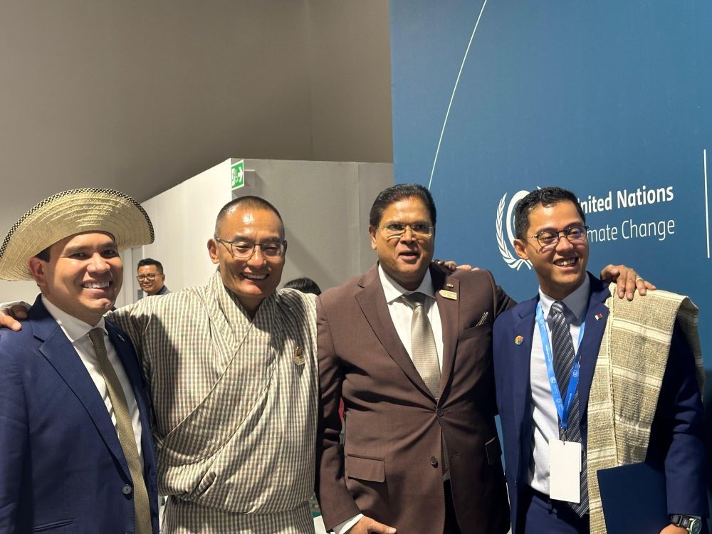 Leaders of Bhutan, Madagascar, Panama, and Suriname during the launch of  G-ZERO forum at in Baku, Azerbaijan, on November 12, 2024. (Image Courtesy: @UNDP_Bhutan/X)