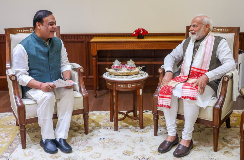 New Delhi: Assam Chief Minister Himanta Biswa Sarma calls on Prime Minister Narendra Modi in New Delhi on Monday December 02, 2024. (Photo: IANS)