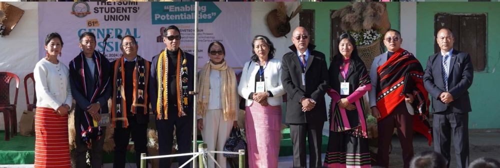 Dr. Neivetso Venuh and Lochumi Venuh with others during 61st general session of TSU on December 28. (Photo Courtesy:TSU)