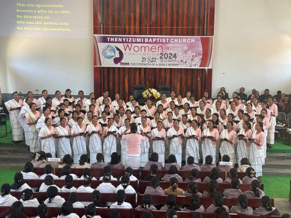 The Thenyizu village team performing a special song during the convention on December 22.