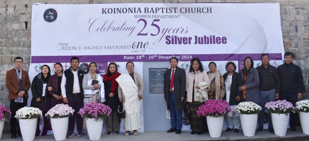 Rev Dr Zotuo Kiewhuo and other members during the dedication of the monolith on December 18.