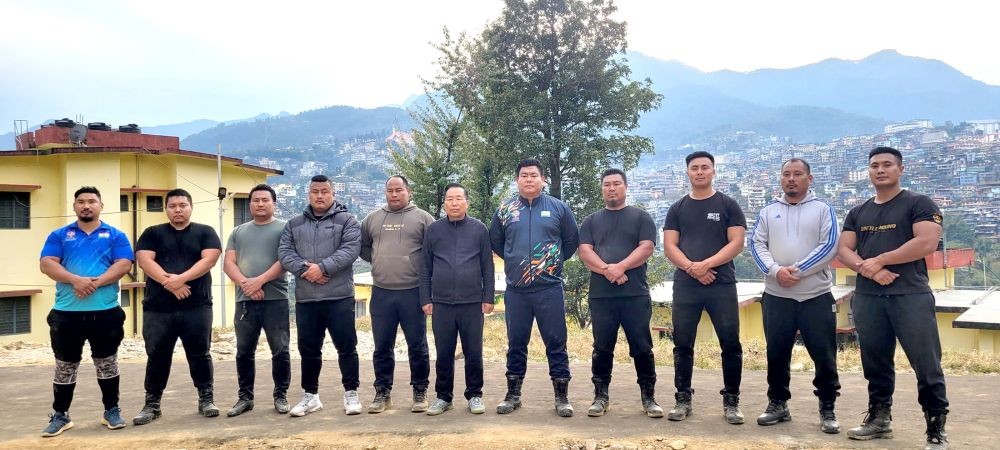 Nagaland team with Dr Er Vekho Swuro during the last leg of practice session in Kohima on December 21. (Morung Photo)