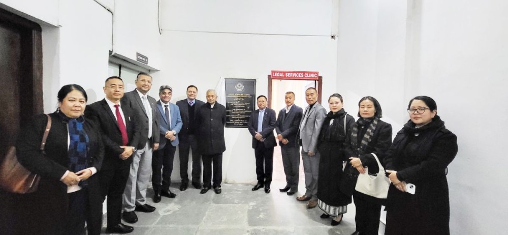 Chief Justice, Gauhati High Court Justice Vijay Bishnoi inaugurated the Legal Services Clinic (LSC) at Kohima Science College, Jotsoma on December 5. Also seen is Justice Manish Choudhury, Commissioner and Secretary Y Kikheto Sema, Advocate General Nagaland N Balgopal among others.
