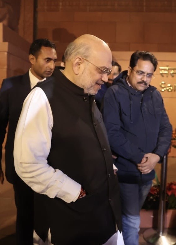 Home Minister Amit Shah at Parliament House during the Winter Session of the 18th Lok Sabha in New Delhi on Tuesday, December 17, 2024. (Photo: IANS/Premnath Pandey)