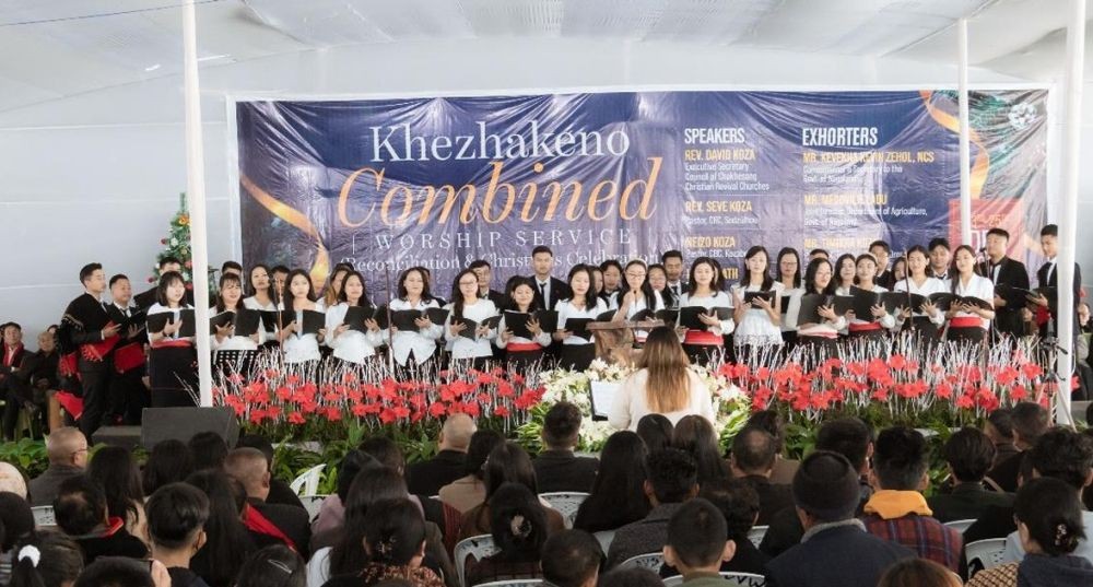 Youth performs during Khezhakeno combined worship service. (Photo Courtesy: Khezhakeno Combined Worship Service Committee.)