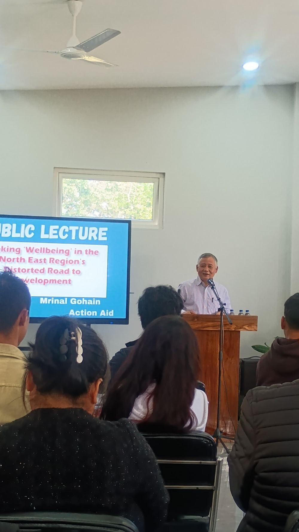 Mrinal Gohain at the Oriental Theological Seminary’s 2024 Church and Society Lecture. (Morung Photo)