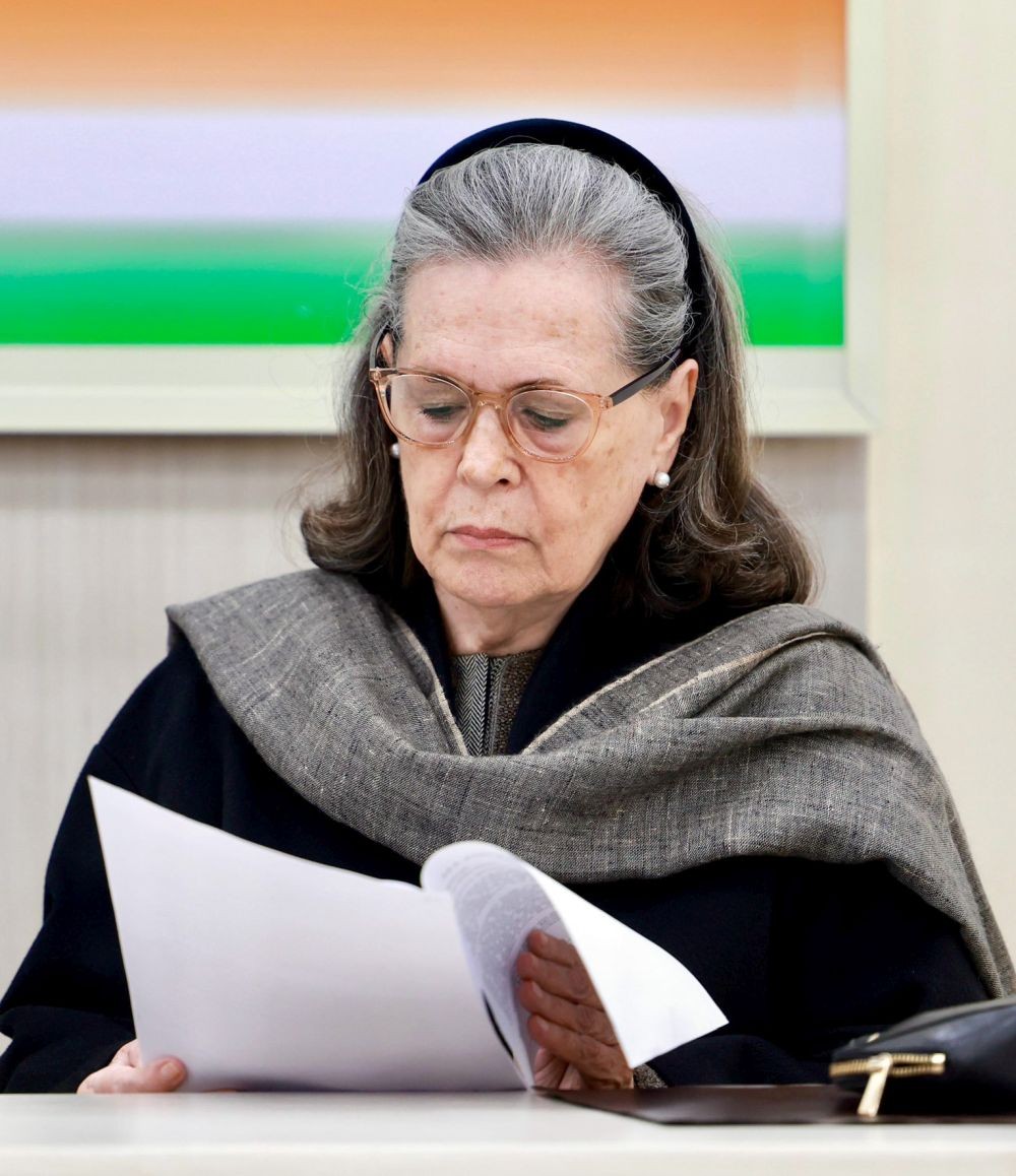 New Delhi: Congress Parliamentary Party Chairperson Sonia Gandhi during the Congress Working Committee (CWC) meeting, paying tribute to former Prime Minister Dr. Manmohan Singh at the AICC headquarters on Friday, December 27, 2024. (Photo: IANS)