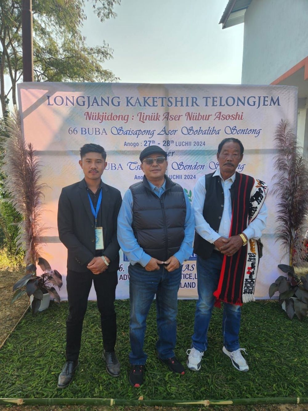 Advisor TN Mannen IAS (Retd) with others during the 66th sports and literary meet of Longjang Students' Union at local ground Longjang.
