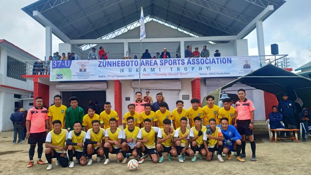 K. Tokugha Sukhalu, Honourable MLA & Advisor for Food and Civil Supply, Legal Metrology, and Consumer Protection, Government of Nagaland delivering speech during the 37-U ZASA.