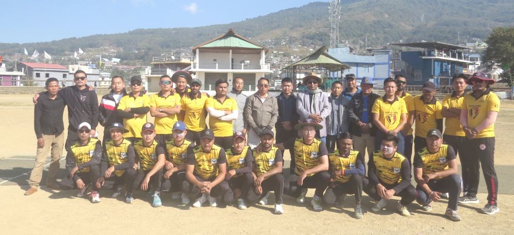 Patron of the day John Ezung , President NDPP Wokha region with the players.