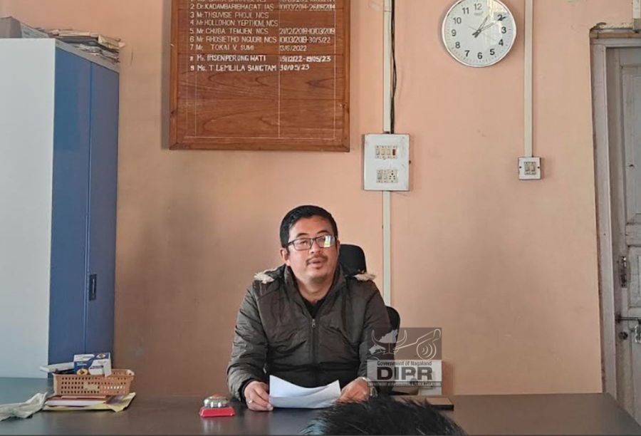 EAC Tening, Imliwabang Aier, NCS chairing the coordination meeting held at ADC’s Office chamber, Tening, Peren. (DIPR Photo)