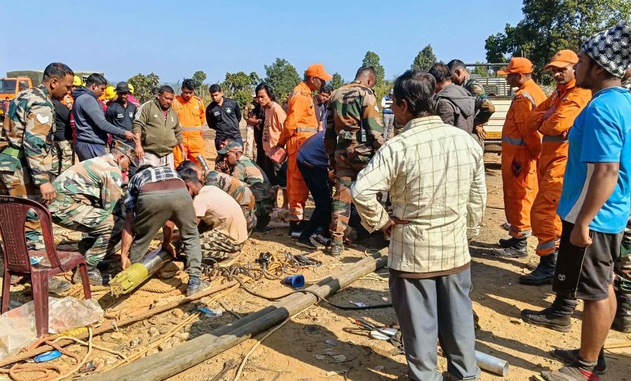 Rescue operations are underway for miners trapped inside a coal mine in Assam's Dima Hasao district on Friday, January 10, 2024. (Photo: IANS)