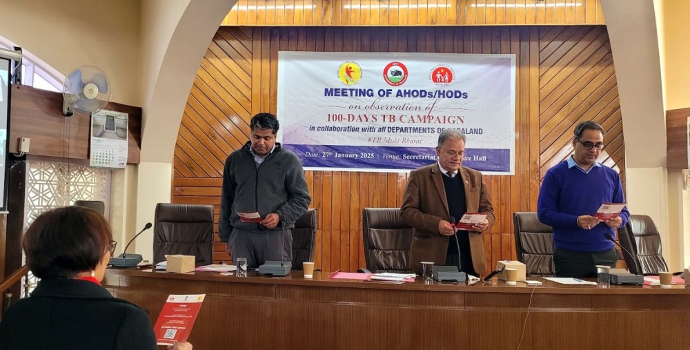 Nagaland Chief Secretary Dr J Alam administers TB Mukt Bharat in Kohima on January 27. (Morung Photo)