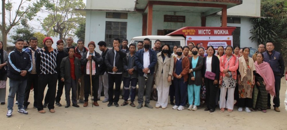 The National Tuberculosis Elimination Programme, Wokha district team and Medical team from CHC Bhandari with Senior citizens during the health Screening Camp at Bhandari on January 31.