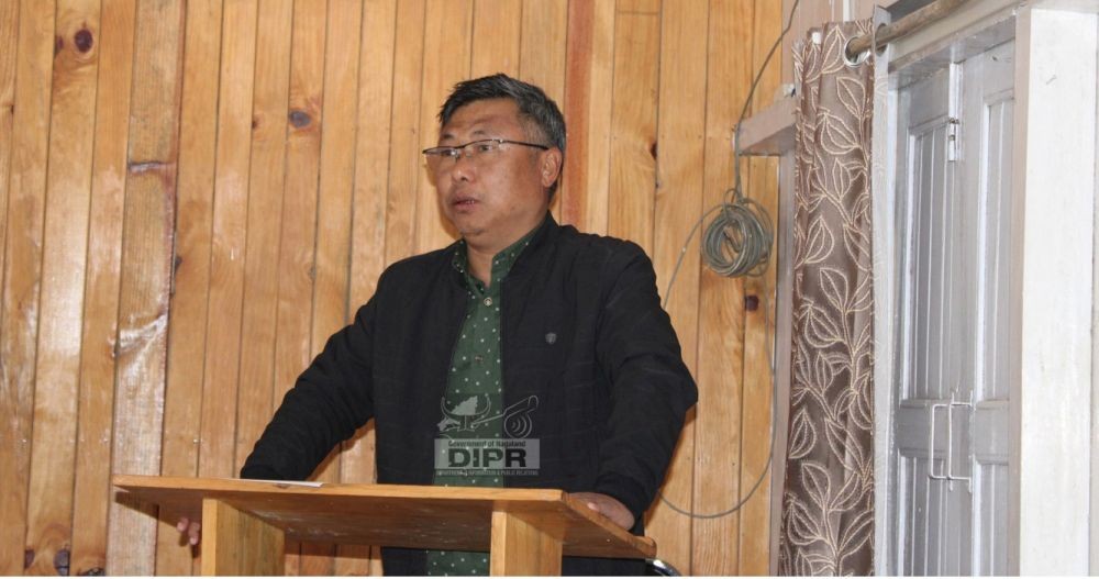 DC Noklak, Arikumba addressing during the awareness programme on road safety cum free eye check-up camp held at DC’s Conference Hall, Noklak. (DIPR Photo)