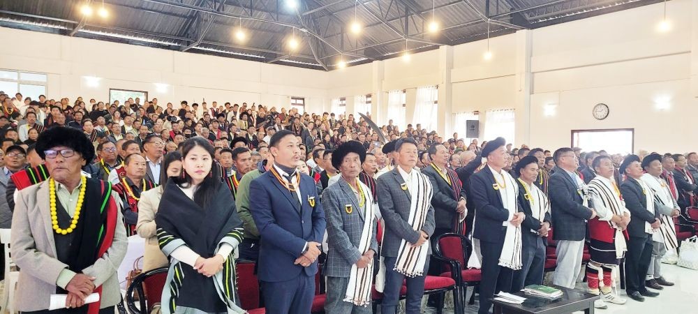 Dignitaries and others during golden jubilee celebration of Tsieyama Nuolhou Kehou on January 7 at Jotsoma. (Morung Photo)