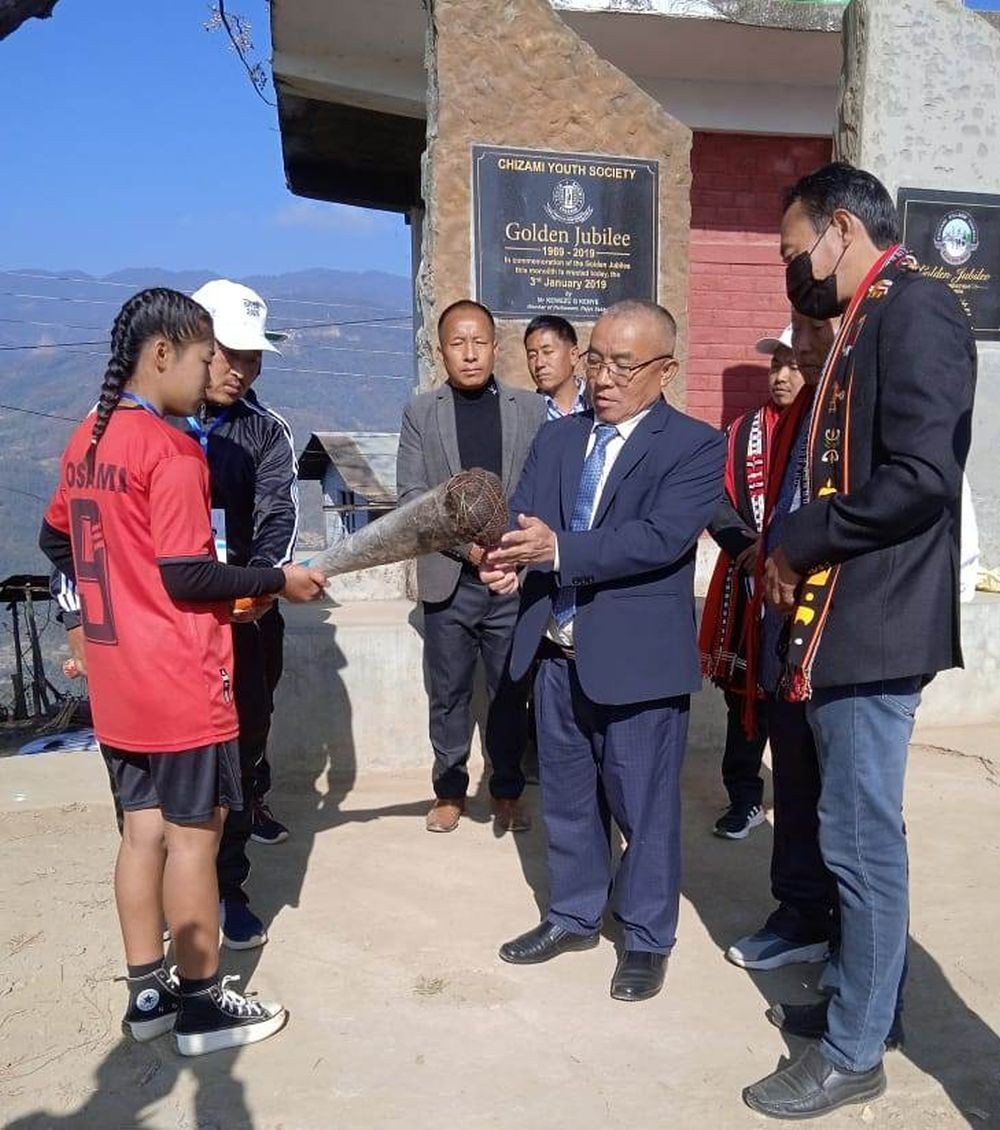 Z Nyusietho Nyuthe during the opening ceremony of SRSA 57th meet at Chizami on January 17.