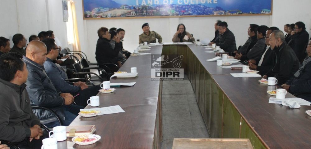 DC Tuensang, Lithrongla Tongpi Rutsa chairing the DPDB meeting held at DC’s Conference Hall, Tuensang on January 20.(DIPR Photo)