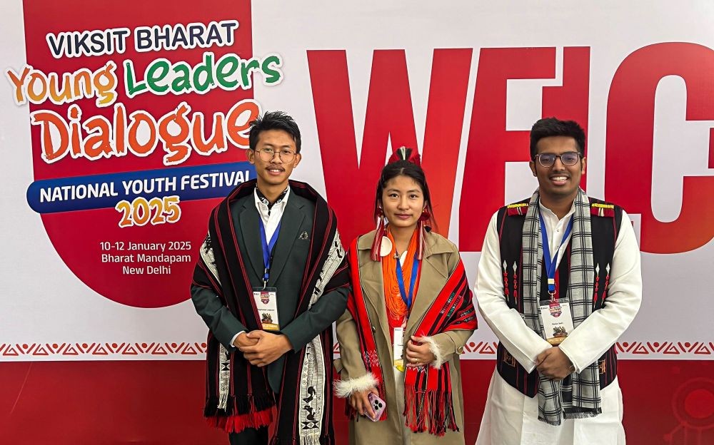 The three youth icons from Nagaland at the National Youth Festival, Viksit Bharat Young Leaders Dialogue 2025.