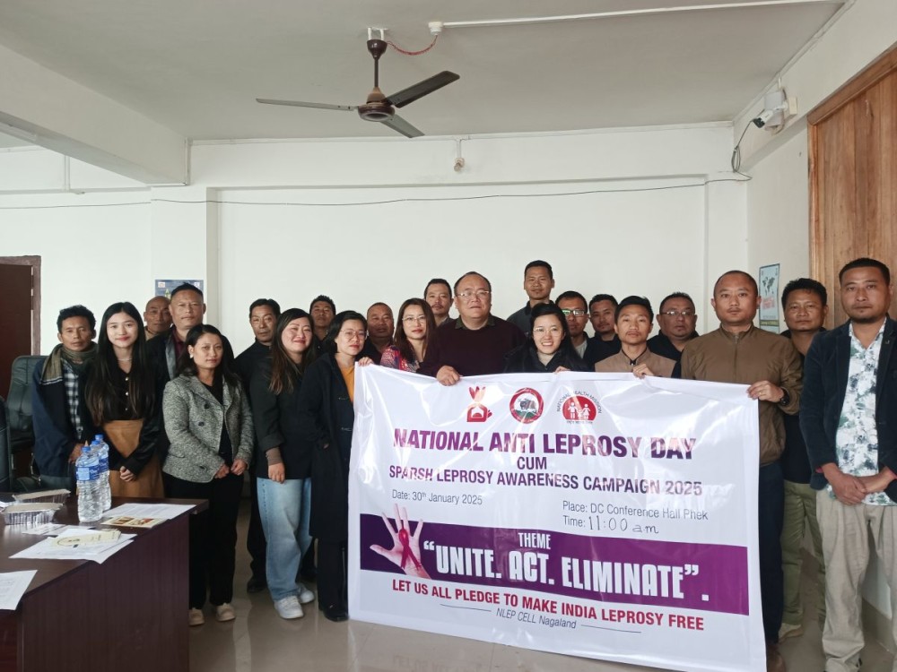 The participants at the National Anti-Leprosy Day & Sparsh Leprosy Awareness Program in Phek on January 30.