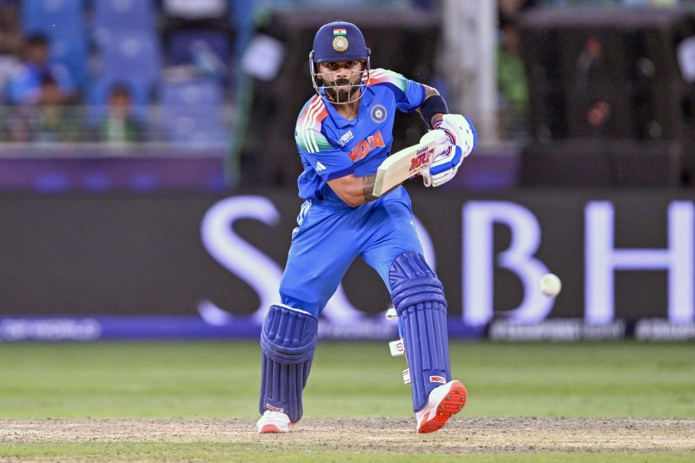 Dubai: India's Virat Kohli plays a shot during the ICC Champions Trophy match between India and Pakistan at Dubai International Stadium, in Dubai, on Sunday, February 23, 2025. (Photo: IANS/Suman Chattopadhyay)