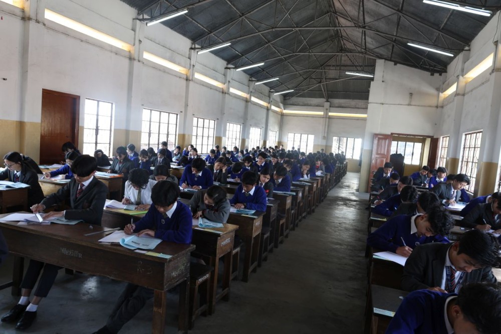 Students appear for HSLC exams at a centre in Kohima on February 12. (Morung Photo)