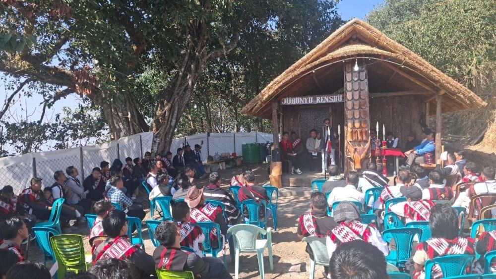 A section of the attendance during the celebration of Renshü Ka or Morung Day at Terogvunyu village under Tseminyu District on February 7.
