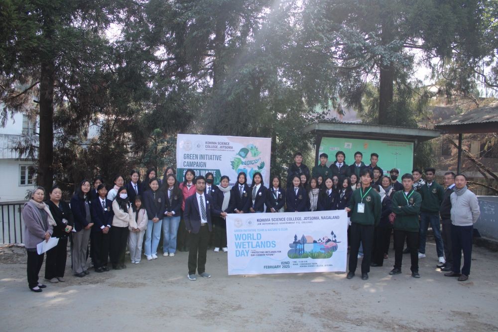 Participants of the Green Initiative Campaign and marking of World Wetlands Day at Kohima Science College on February 1.