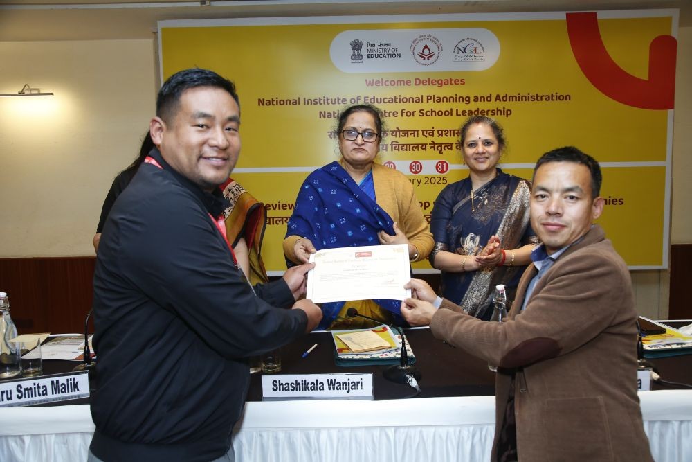 Representatives from the SLA SCERT Nagaland receives certificate of excellence at New Delhi.
