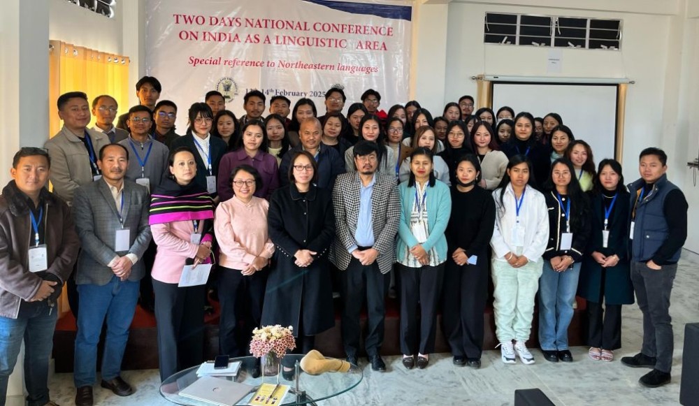 Prof GT Thong, Pro Vice-Chancellor, Nagaland University, Kohima Campus along with others Conference on India as a Linguistic Area on February 13. (Morung Photo)