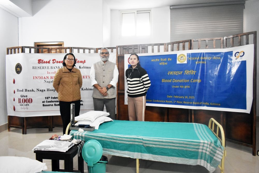 On the occasion of the 90th anniversary of the RBI blood donation camp was held at the conference room, 1st Floor, RBI Kohima on February 18.