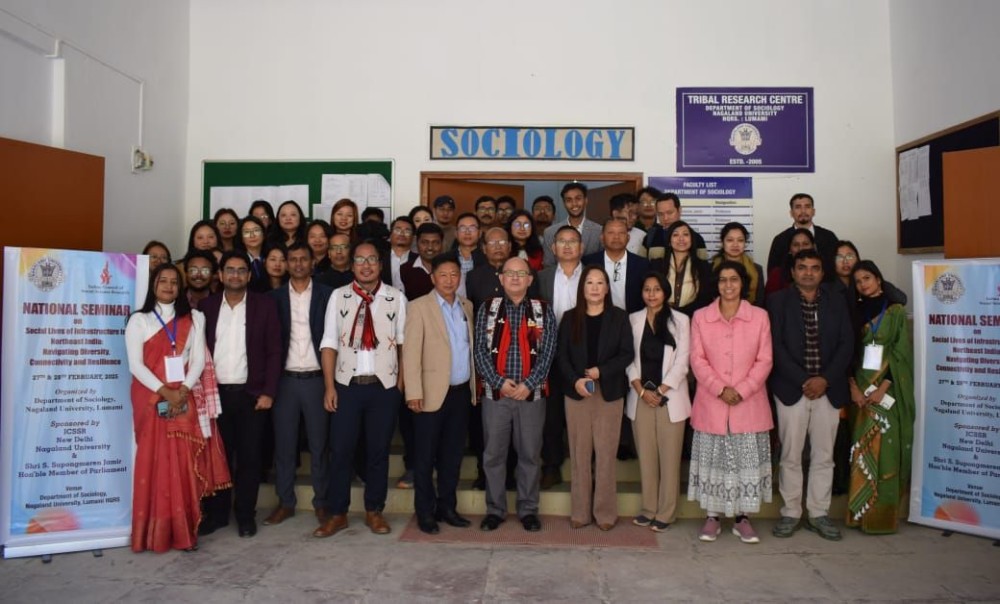 Attendees of the two-day National Seminar on February 27 at NU, Lumami along with the keynote speaker and members of the organizing committee. (Photo Courtesy: Dept. of Sociology, NU)