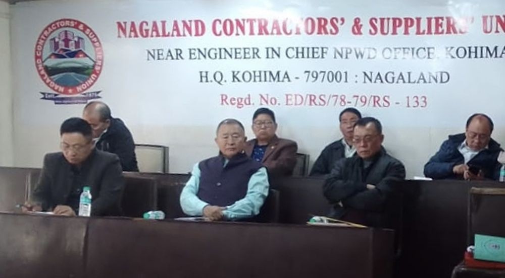 Members of Nagaland Contractors’ & Suppliers’ Union during an emergency meeting held at its head office Kohima on February 26. (Photo Credit: NCSU)