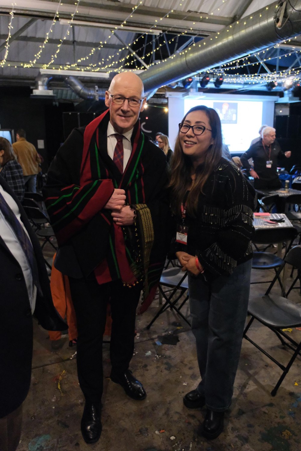 First Minister of Scotland, John Swinney with Bethel Tsuzu from Nagaland at Showcase Scotland 2025.