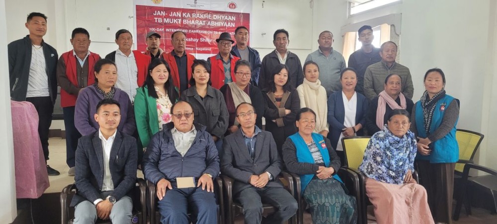 Dr Chibenthung Kithan with others during screening camp as part of Intensified Campaign on TB Elimination in Kohima village on February 28. (Morung Photo)