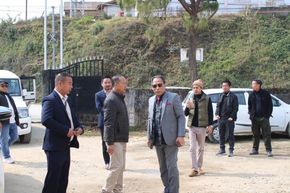 Chairperson of NSHRC, Justice Songkhupchung Serto, along with his team at the Zunheboto district headquarters on February 28. (Morung Photo)