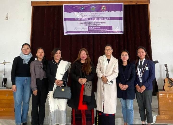 Nginyeih Konyak and others during sensitization talk on Gender Equity at Baptist College Kohima on February 13