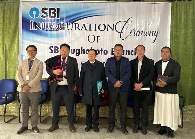 MLA Dr Sukhato A Sema with others during the inauguration of SBI Pughoboto Branch on February 21.
