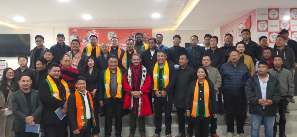 Union Minister Kirti Vardhan Singh after a programme with BJP officials at State BJP Office, Kohima on February 18. (Morung Photo)