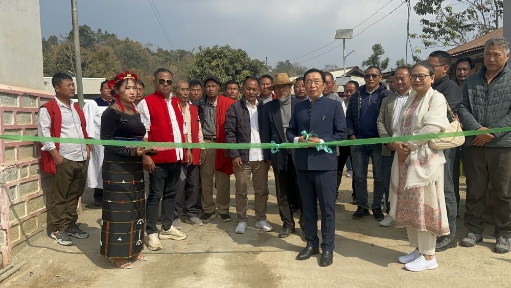 MLA Dr Sukhato A Sema with others during the inauguration of development projects under the Asukiqa area, Pughoboto.