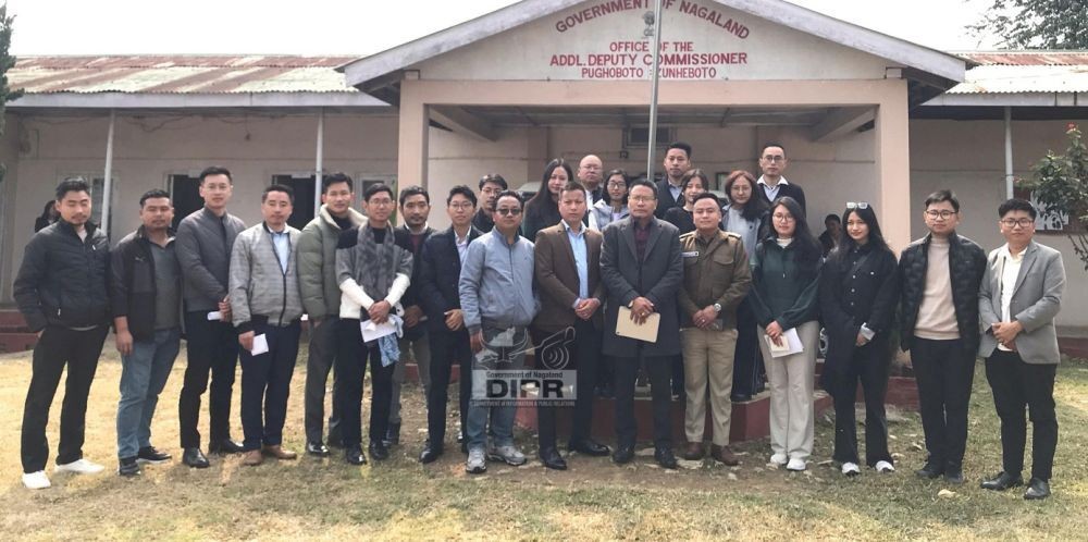 ADC Pughoboto, Tiameren Chang with Nagaland State Secretariat probationers and district HoDs during the programme held at Pughoboto on February 18 and 19. (DIPR Photo)