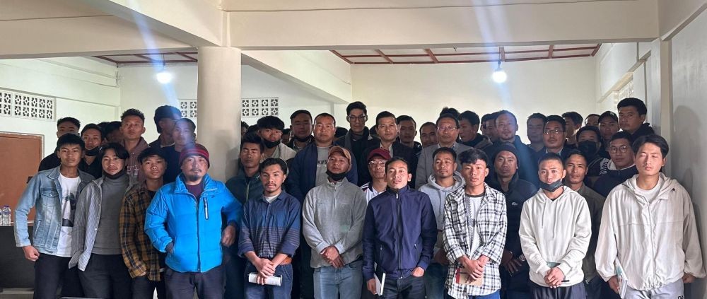 Dignitaries with participants of audio workshop at Meluri.